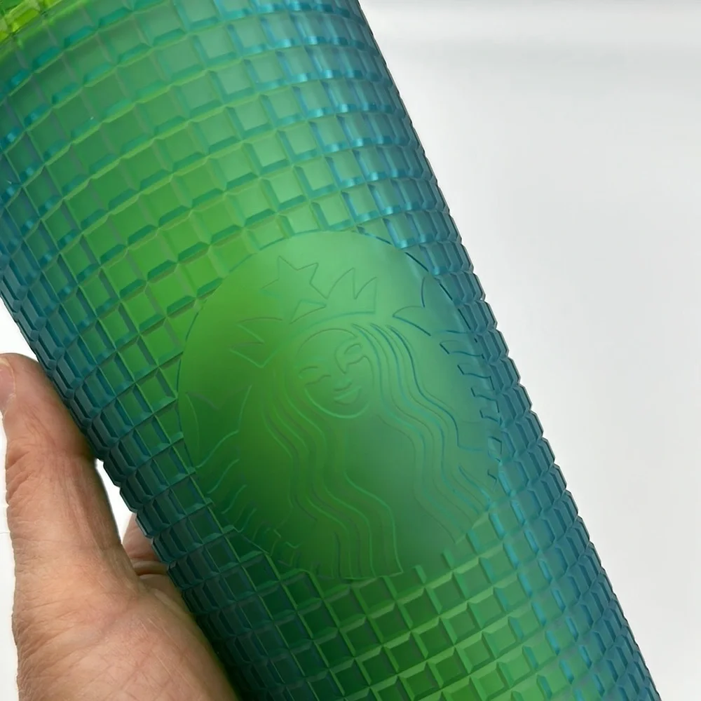 Starbucks Green Jelly Acrylic Grid Tumbler Limited Edition 2022 24oz New